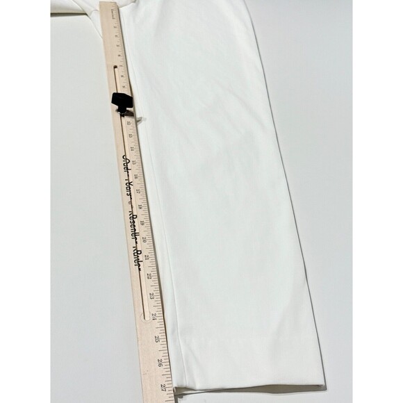 MAX MARA White High Waist Ankle Pants Cotton Stretch Made in Italy Women Sz. 8 - Picture 11 of 13